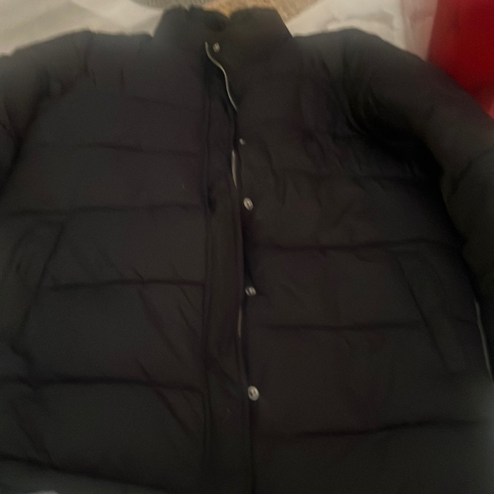 Black puffer coat